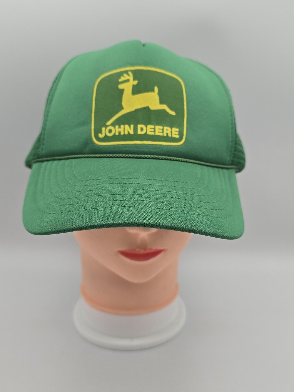 Vintage KC John Deere Green Mesh Snapback Trucker Hat